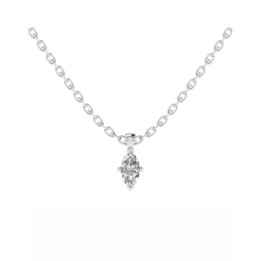 18CT Marquise Crystal Holder Necklace Mt MQ 9.0x4.5mm 0.59gm