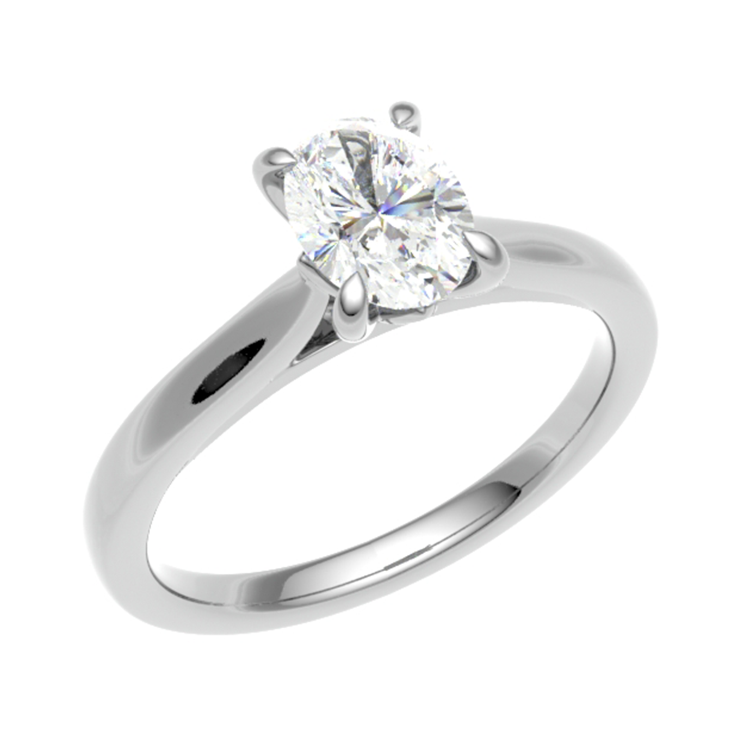 18Ct Oval diamond ring OV 9.0x7.0mm M 3.21gm