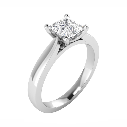 solitaire square cut diamond ring 3.8mm M 3.16g