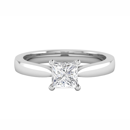 solitaire square cut diamond ring 3.8mm M 3.16g