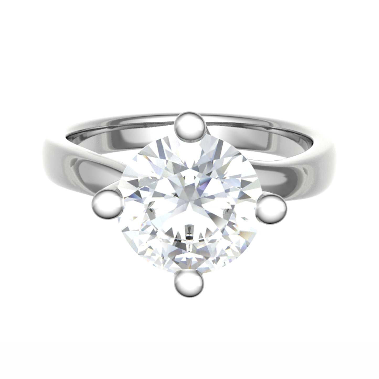 18ct round-cut Herkimer diamond ring 7.0mm 3.25gm