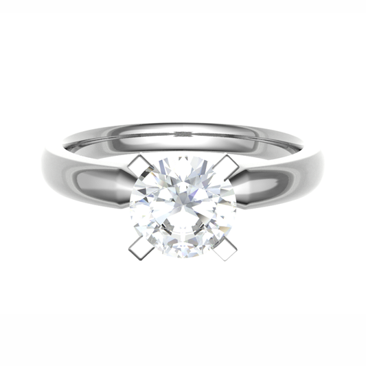 18CT elongated radiant cut diamond ring 5.0mm 2.72gm