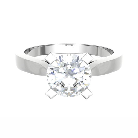 18CT Sparkling Star Solitaire radiant cut diamond ring 5.0mm 2.55gm