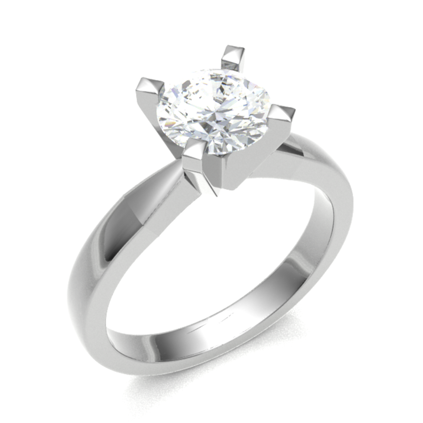 Classic Round Cut Sterling white gold Ring 5.0mm 4.06gm