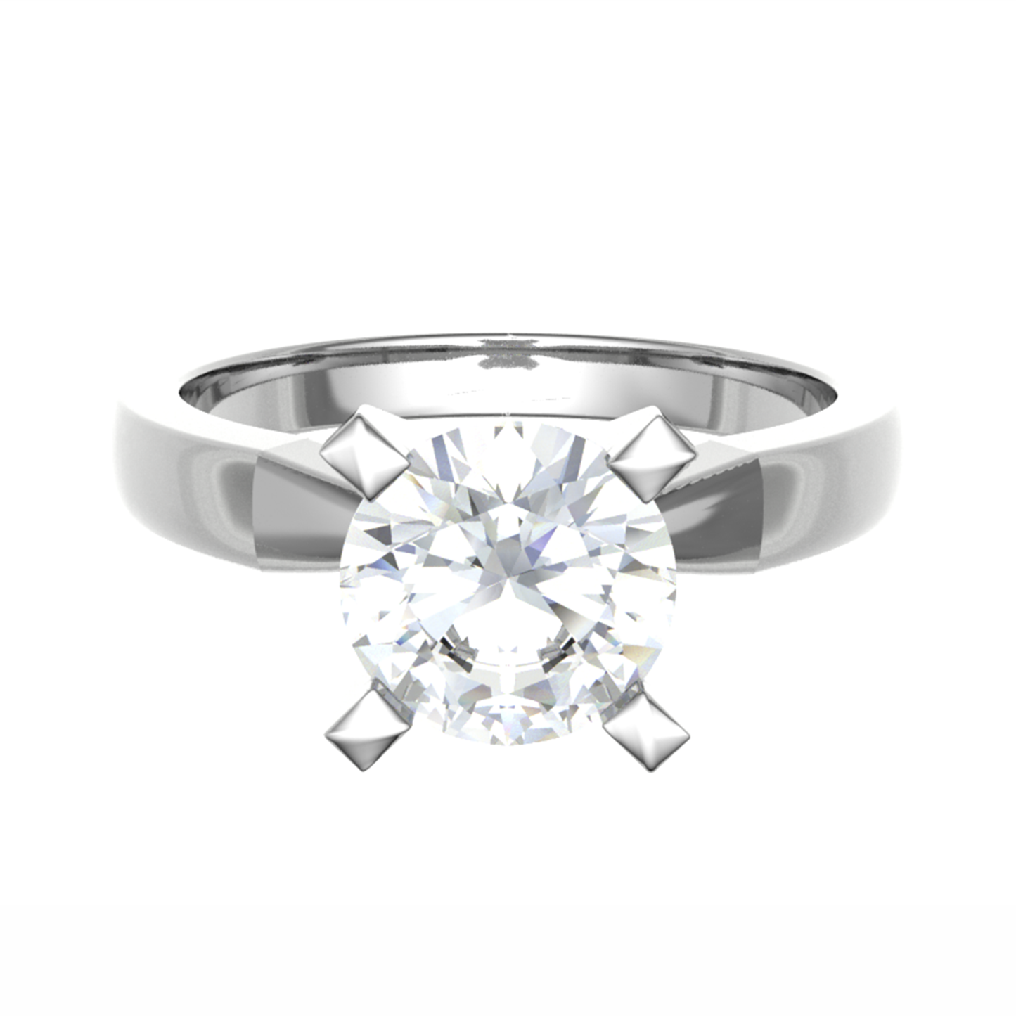 Classic Round Cut Sterling white gold Ring 5.0mm 4.06gm