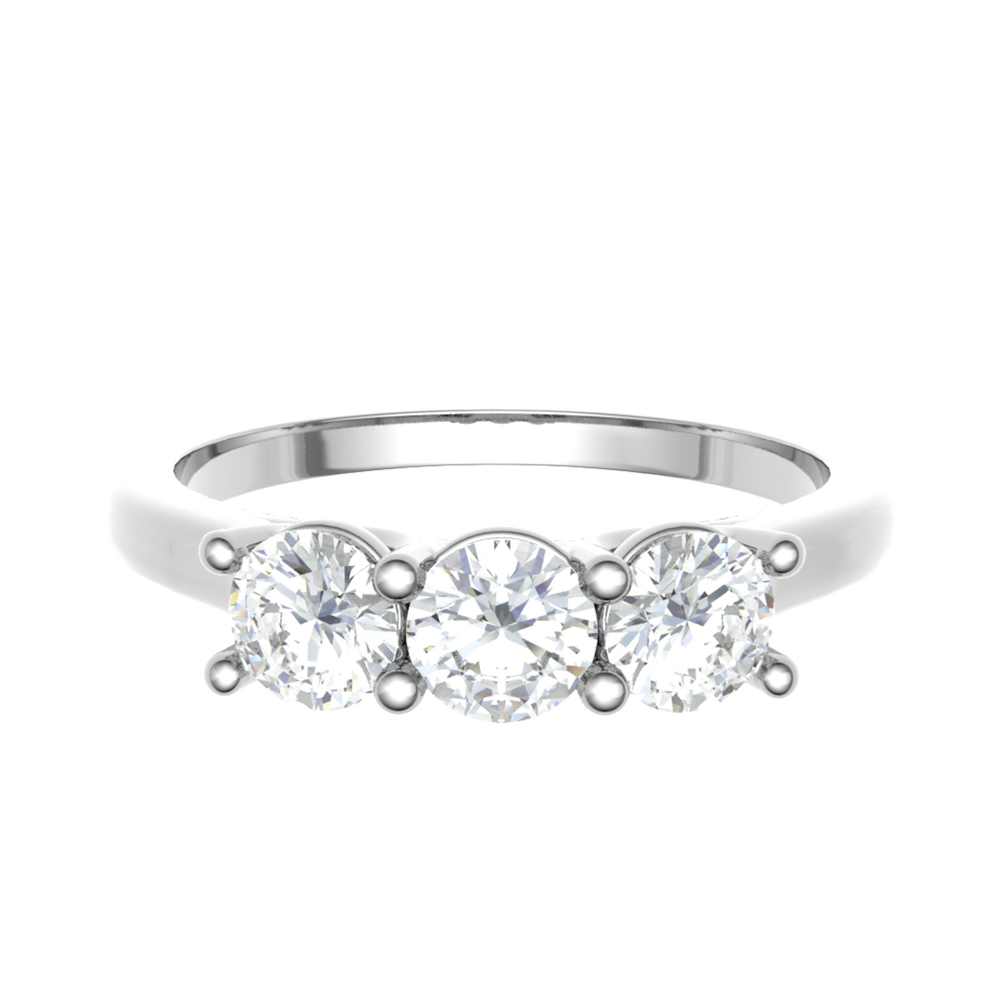 18Ct three stone round-cut diamond ring 4.5/4.5/4.5mm M 3.11g