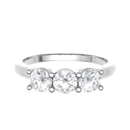 18Ct three stone round-cut diamond ring 4.5/4.5/4.5mm M 3.11g