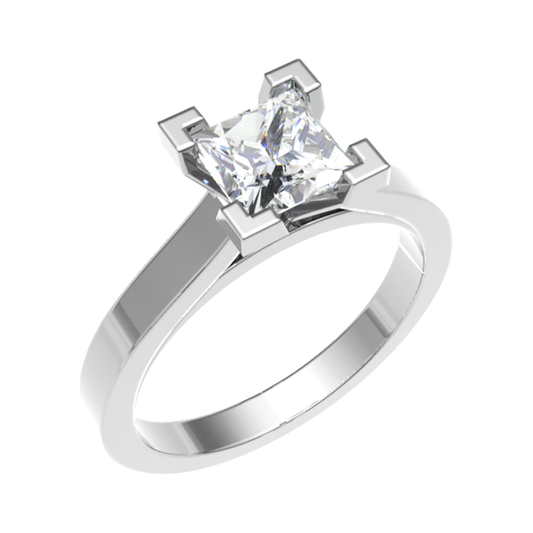 Square shape diamond couple ring