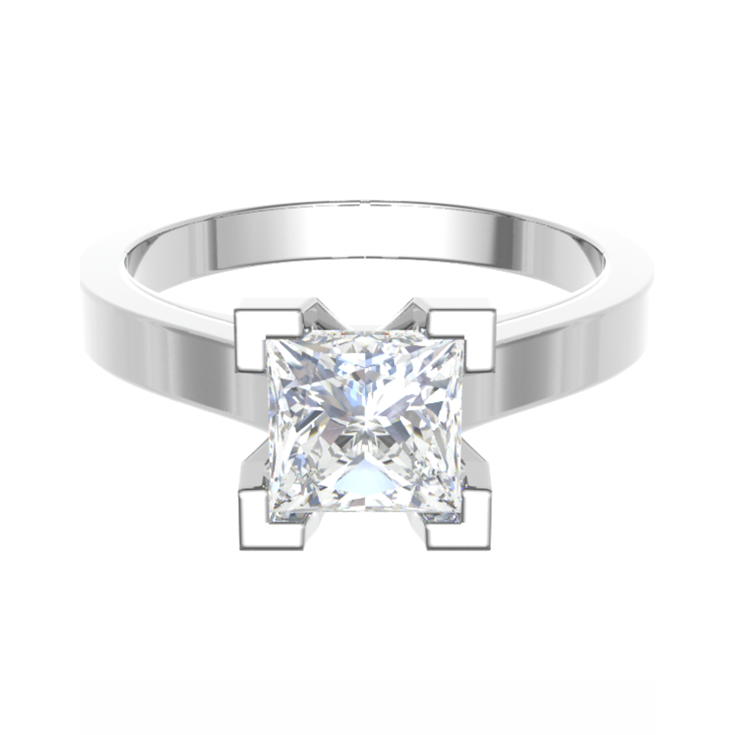 Square shape diamond couple ring
