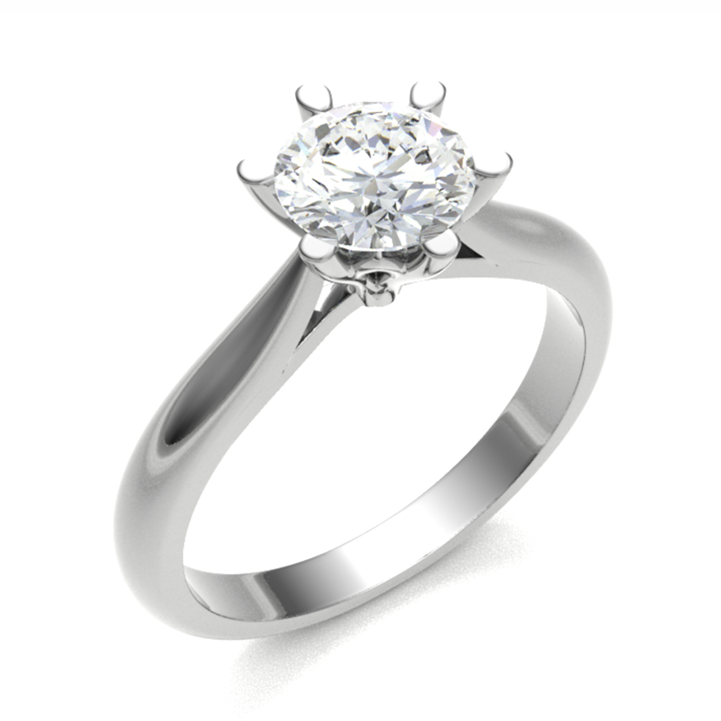 18ct Crown Bead Sterling princess cut diamond ring 5.5mm M1/2 2.74g
