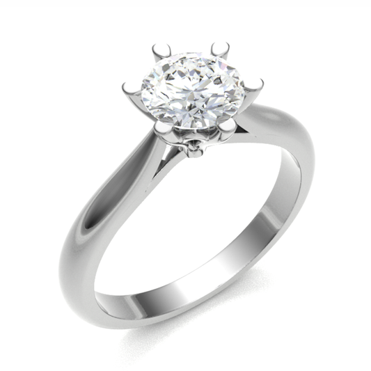 18ct Crown Bead Sterling princess cut diamond ring 5.5mm M1/2 2.74g
