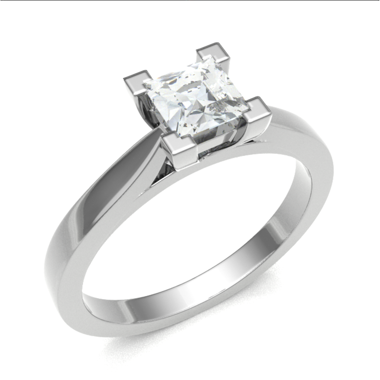 18CT Square Cut Sterling gold Ring 3.8mm 2.39gm