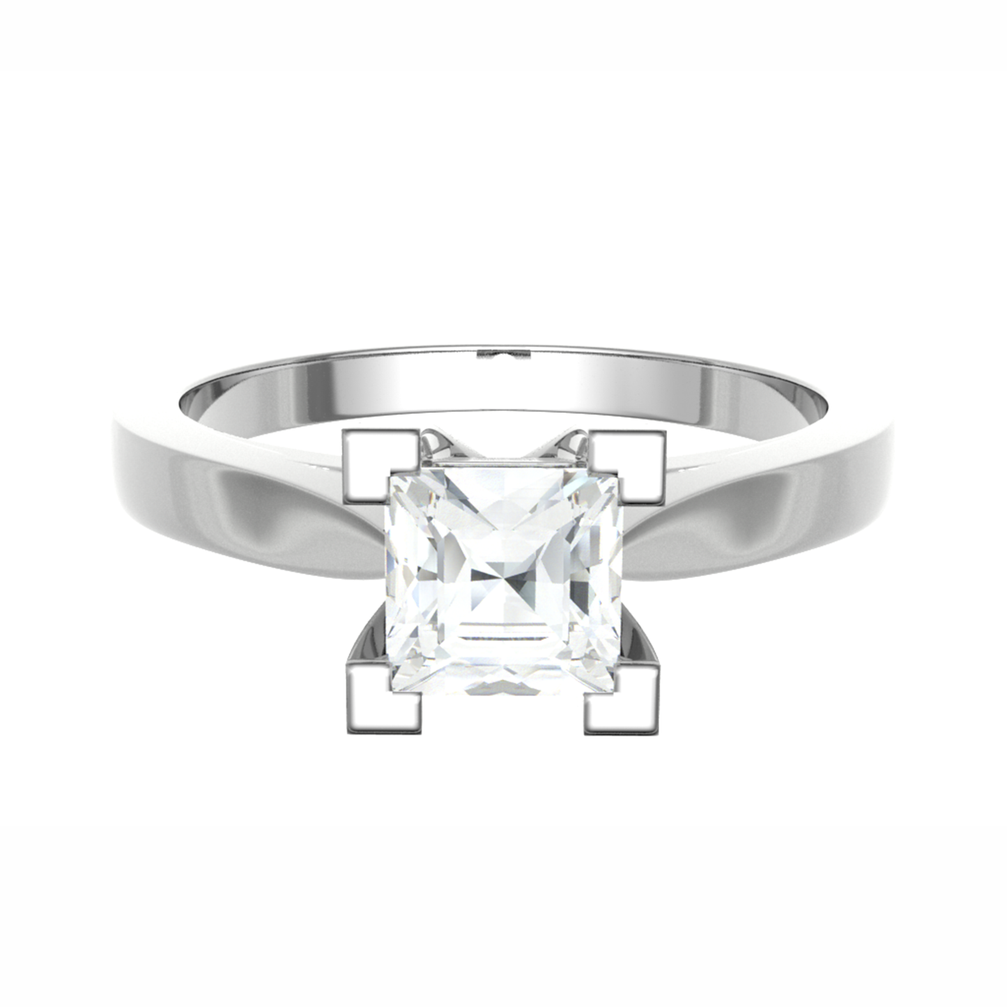 18CT Square Cut Sterling gold Ring 3.8mm 2.39gm