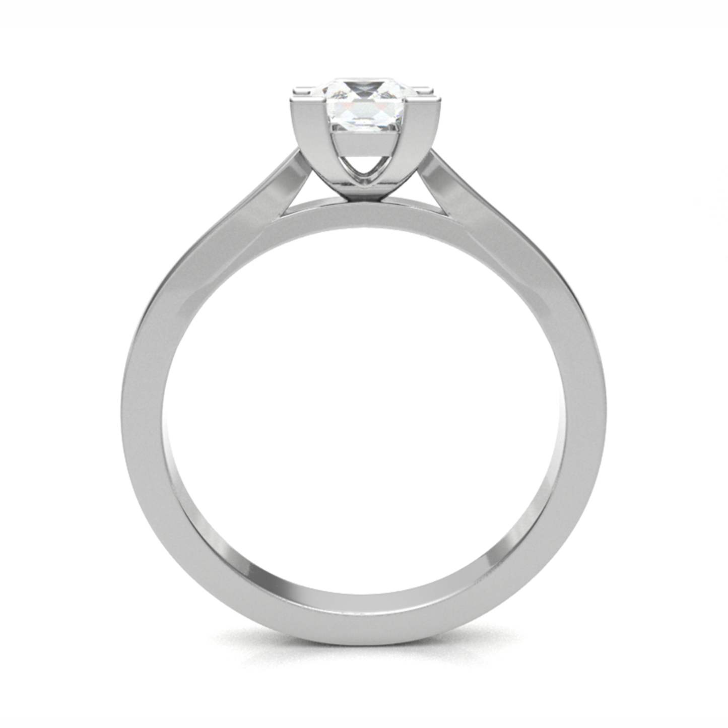 18CT Square Cut Sterling gold Ring 3.8mm 2.39gm