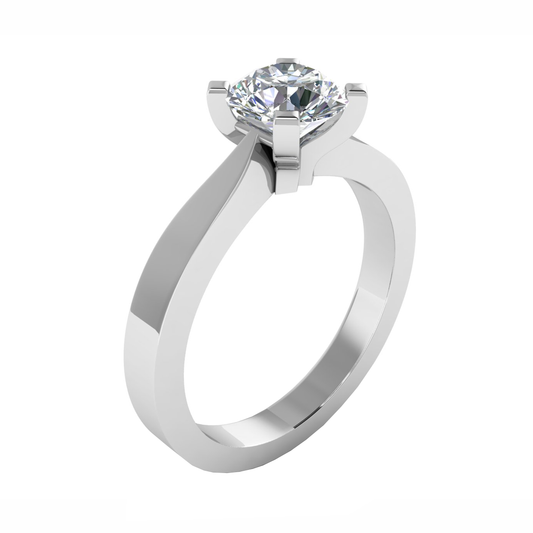 18CT solitaire diamond cross ring 5.0mm 3.17gm