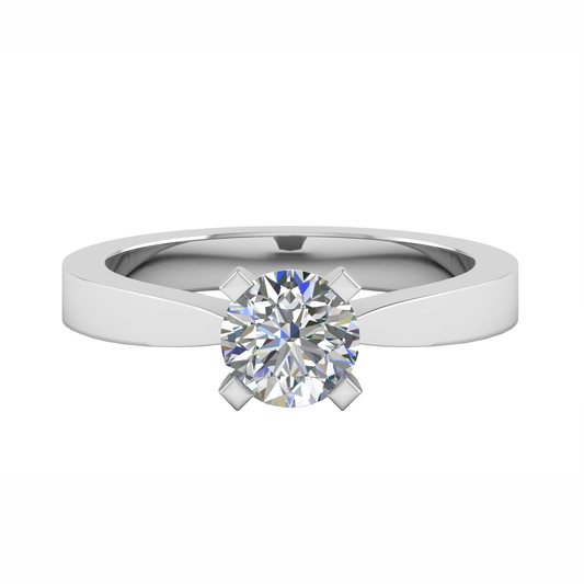 18CT solitaire diamond cross ring 5.0mm 3.17gm