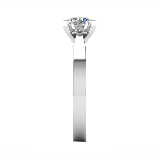 18CT solitaire diamond cross ring 5.0mm 3.17gm