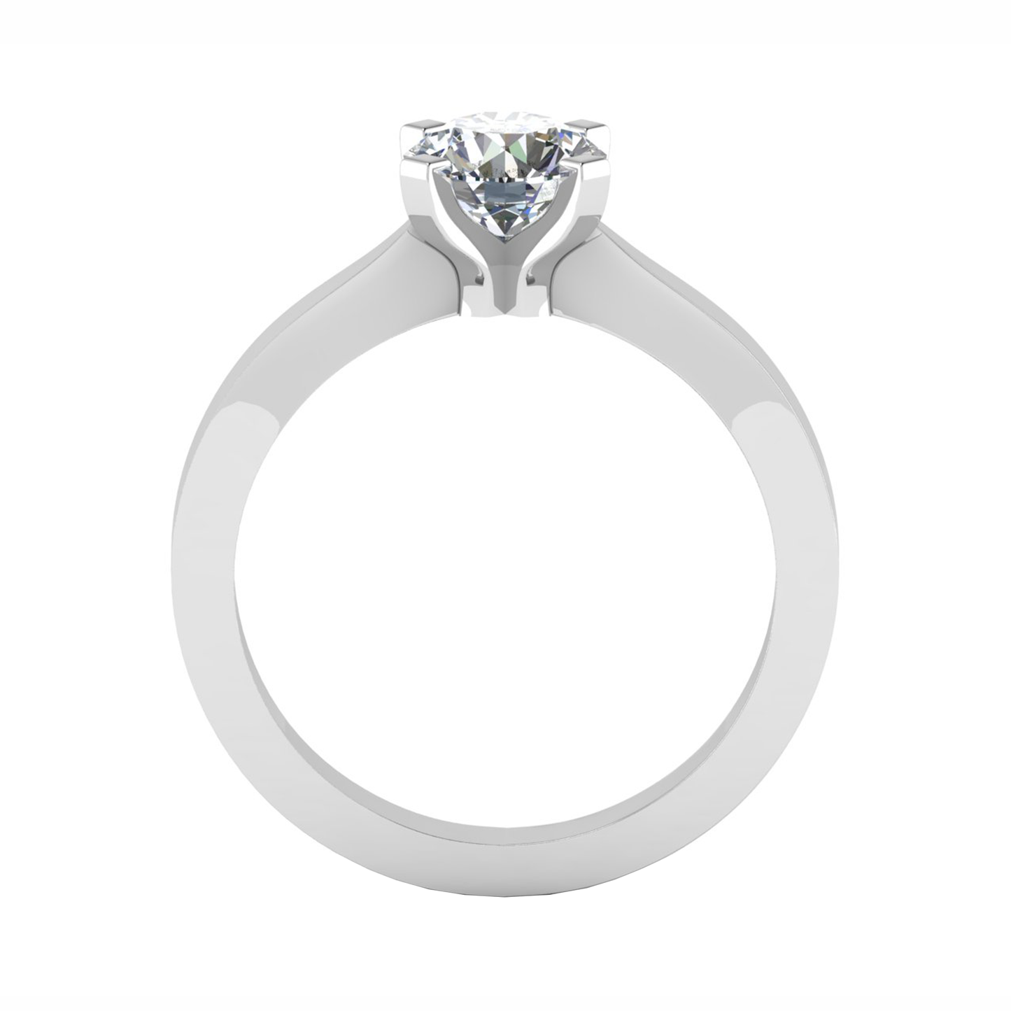18CT solitaire diamond cross ring 5.0mm 3.17gm