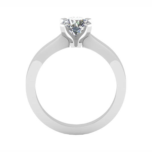 18CT solitaire diamond cross ring 5.0mm 3.17gm