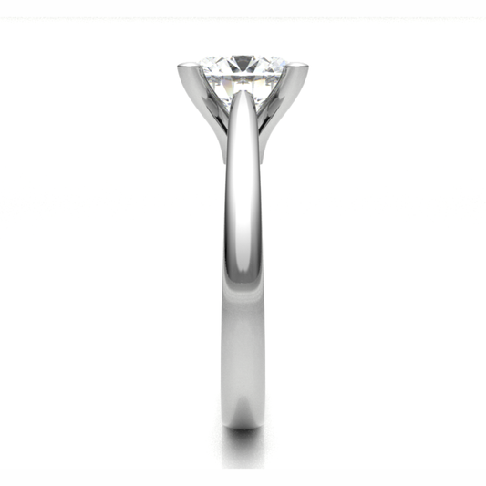 Clear Tilted round stackable diamond ring 5.5mm  3.22gm
