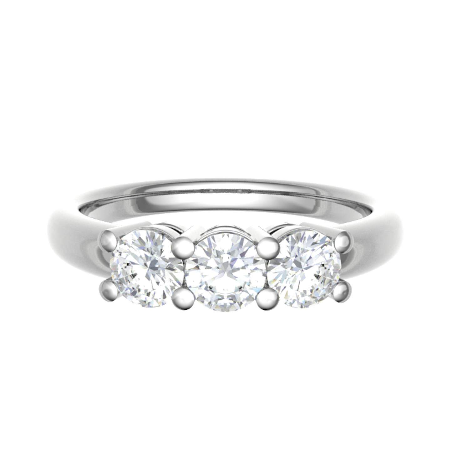 Sterling Three circle diamond ring 3.5mmx3 3.58gm