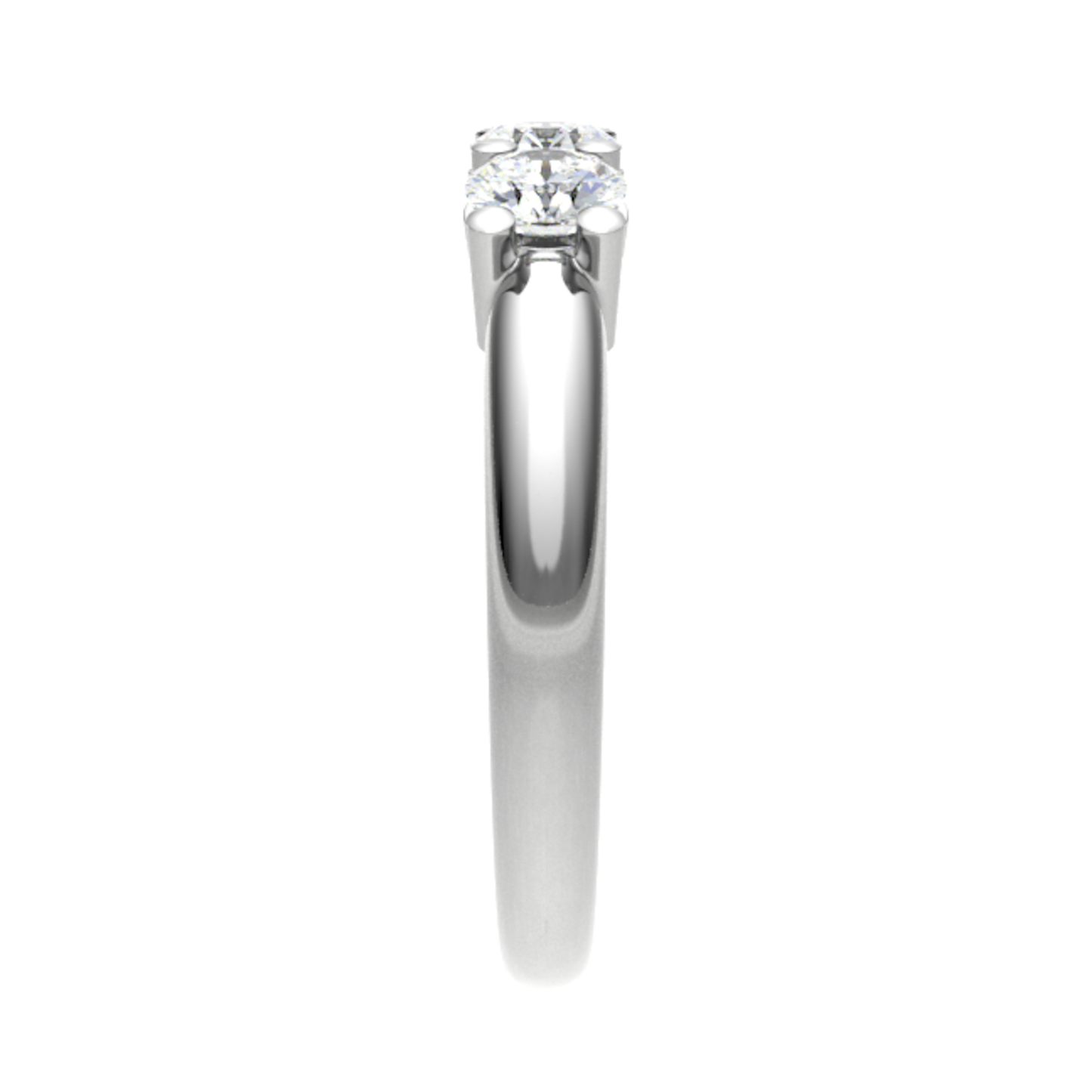 Sterling Three circle diamond ring 3.5mmx3 3.58gm