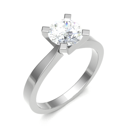 18CT Round Cut Halo Sterling Diamond Ring