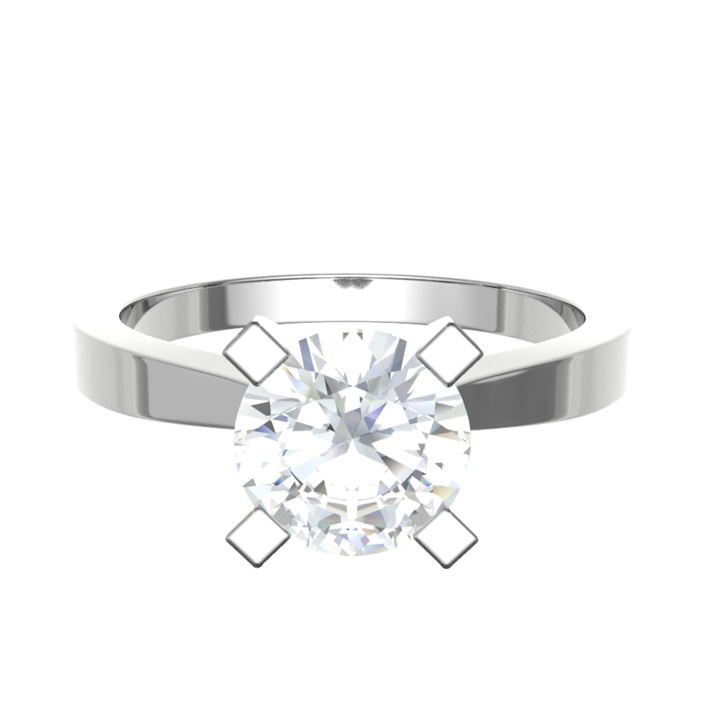 18CT Round Cut Halo Sterling Diamond Ring