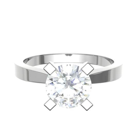 18CT Round Cut Halo Sterling Diamond Ring