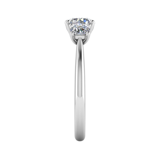 18ct Three Stone Baguette Diamond Ring  4/6.5/4mm M 3.26gm