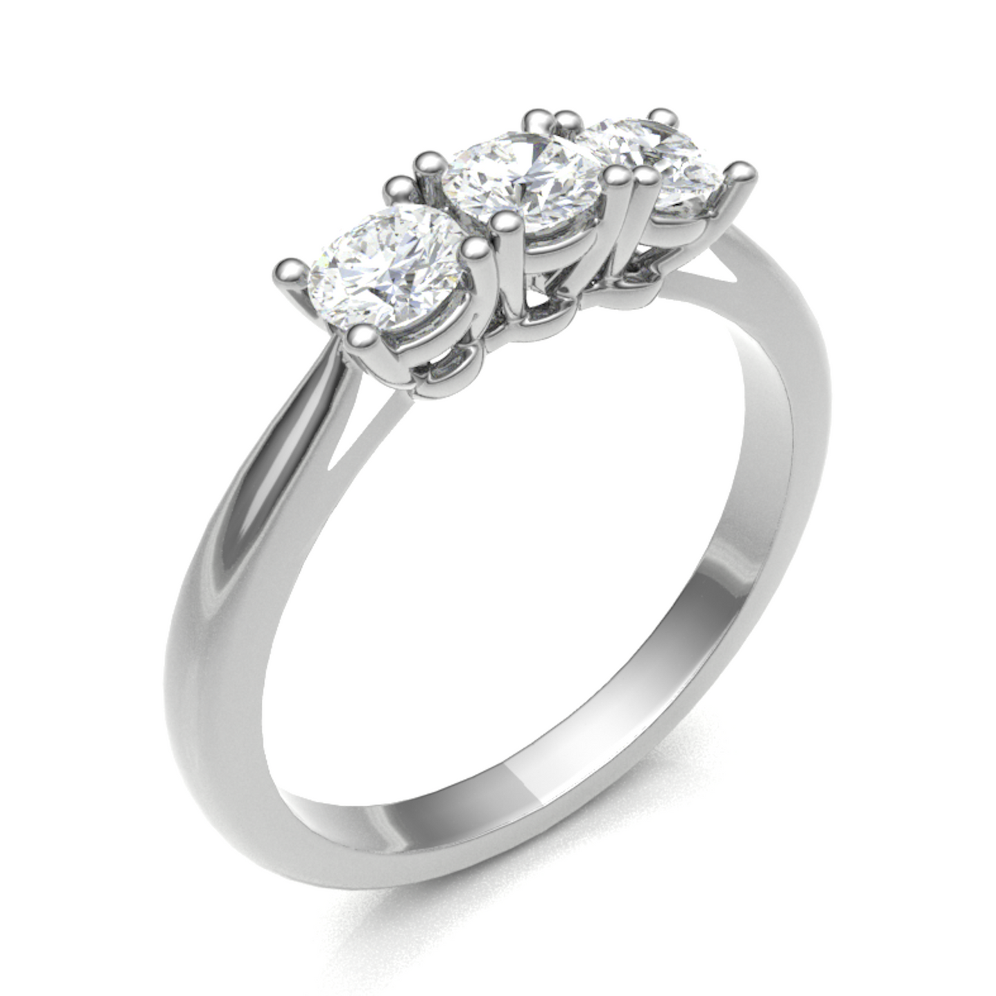Three Stone Vintage Ring 4.2mmx3 3.98gm