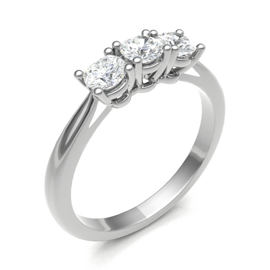 Three Stone Vintage Ring 4.2mmx3 3.98gm