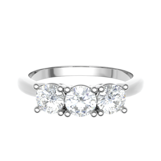 Three Stone Vintage Ring 4.2mmx3 3.98gm