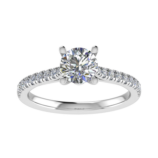 18CT baguette diamond valentine ring RD 6.0mm M 2.12g