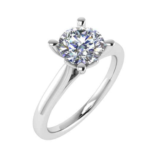 18CT Clear oval Solitaire Ring 6.0mm M 2.54gm