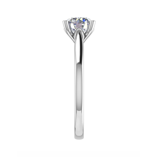 18CT Clear oval Solitaire Ring 6.0mm M 2.54gm