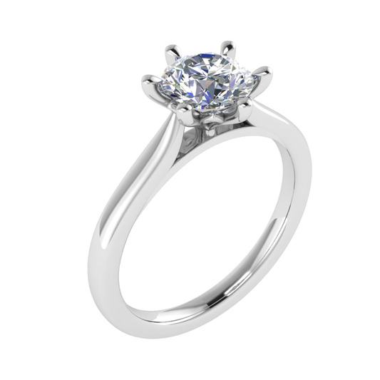 18CT engagement diamond initial ring 6.0mm 2.74gm