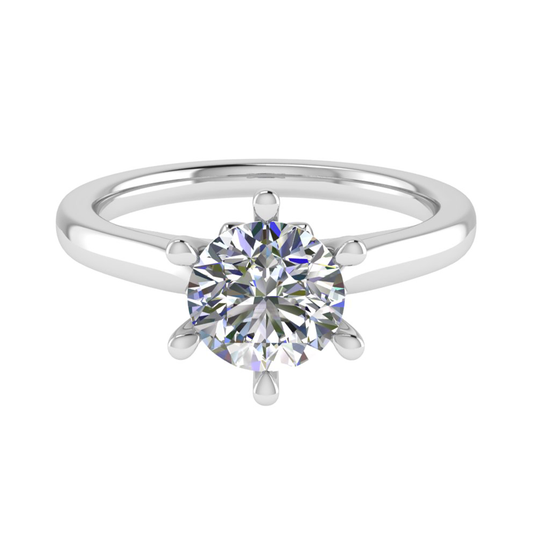 18CT engagement diamond initial ring 6.0mm 2.74gm