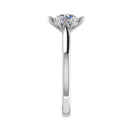 18CT engagement diamond initial ring 6.0mm 2.74gm