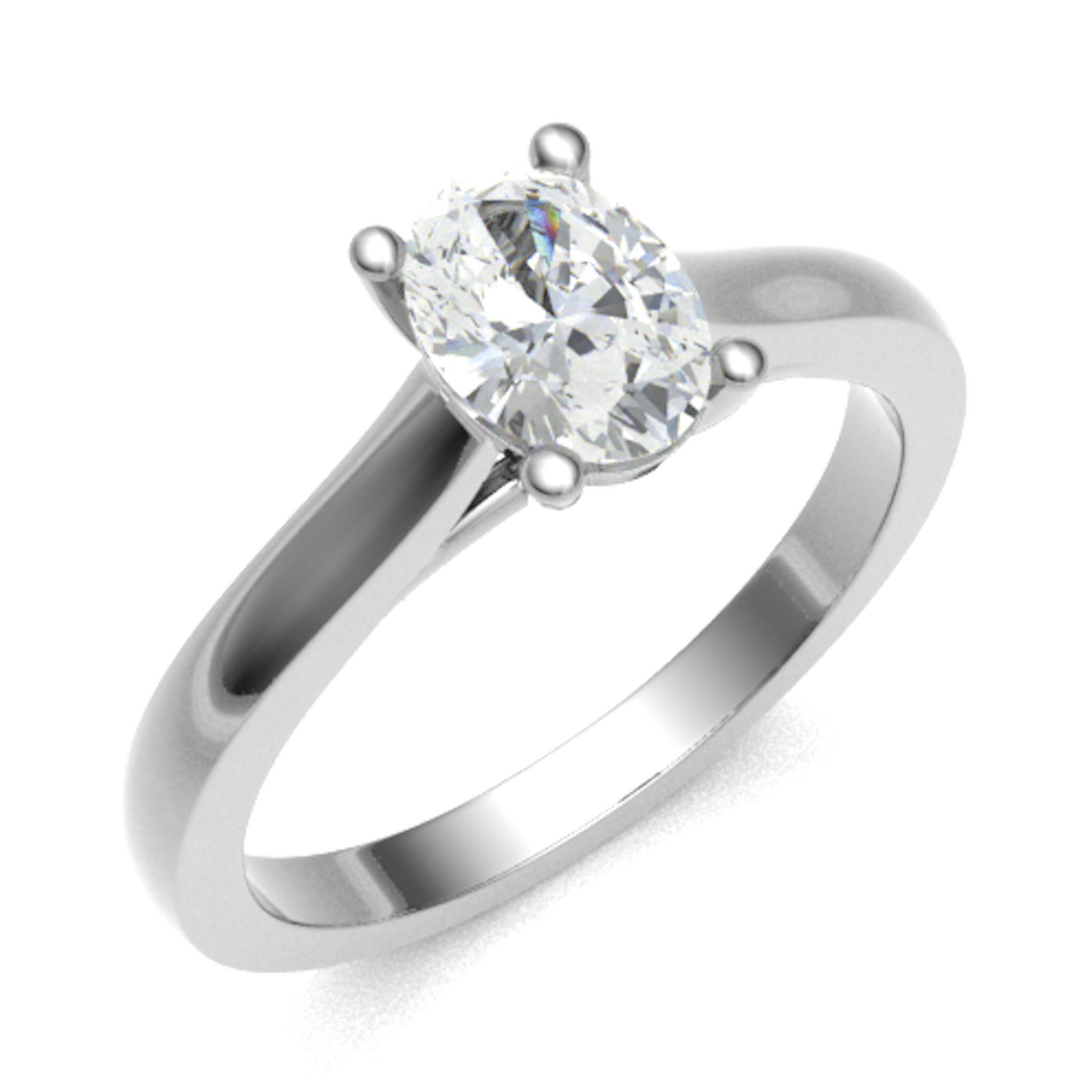 18ct oval engagement ring 9.0x7.0mm M (52.75) 3.66gm