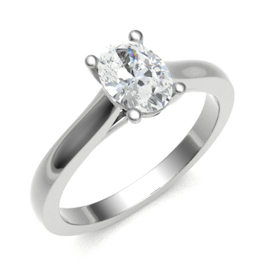 18ct oval engagement ring 9.0x7.0mm M (52.75) 3.66gm