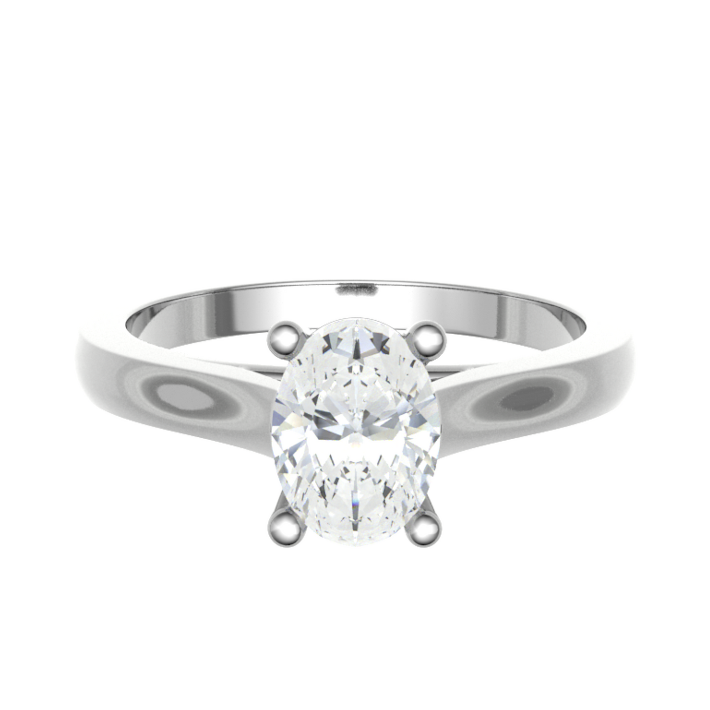 18ct oval engagement ring 9.0x7.0mm M (52.75) 3.66gm