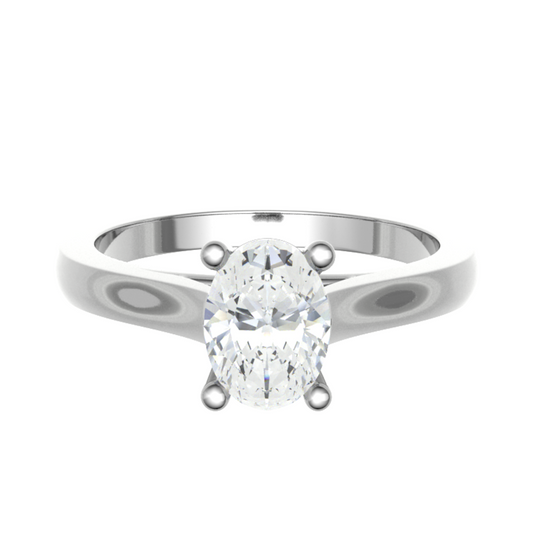 18ct oval engagement ring 9.0x7.0mm M (52.75) 3.66gm