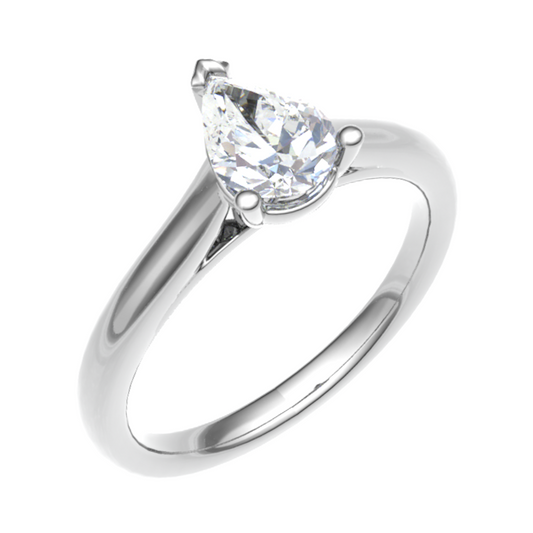 18CT teardrop diamond promise ring 9.0x6.0mm 3.36gm