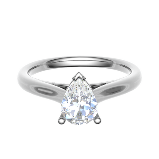 18CT teardrop diamond promise ring 9.0x6.0mm 3.36gm